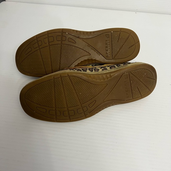 Sperry leopard print canvas shoes women’s 7M Tan - Picture 6 of 7